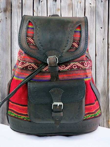 Handmade-Leather-Backpack-with-Chinchero-textiles