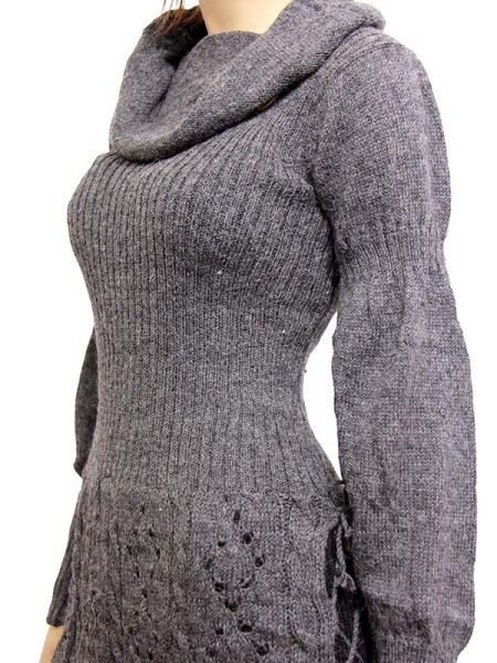 long-neck-knitted-dress
