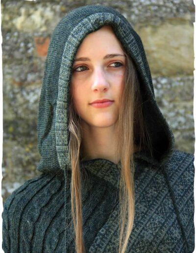 Alpaca wool knit poncho