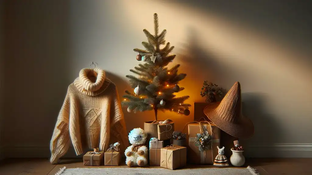 Decorations and Christmas Gifts Christmas tree with presents underneath