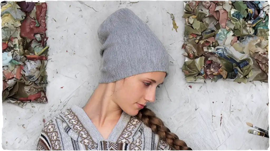 beautiful girl posing with a peruvian hat