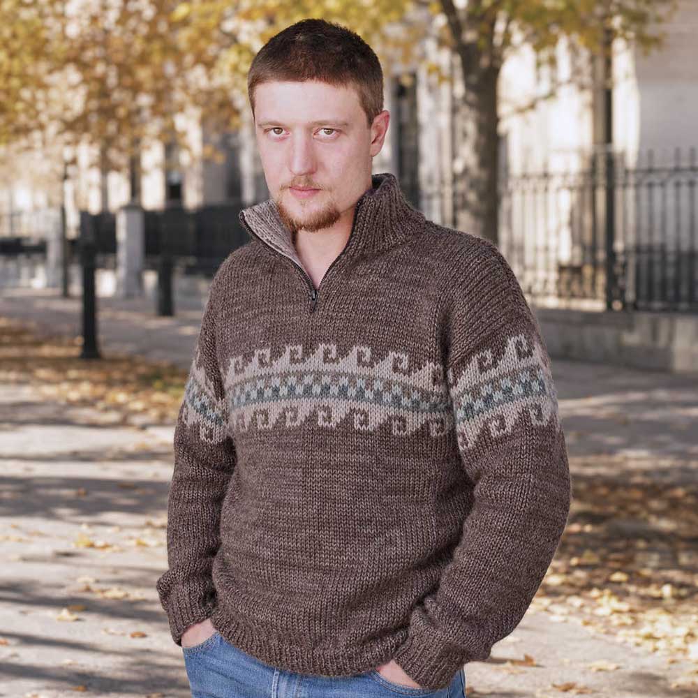 Alpaca knitwear: Hugo men’s jumper with double 3/10 yarn Hugo alpaca jumper made with double 3/10 yarn
